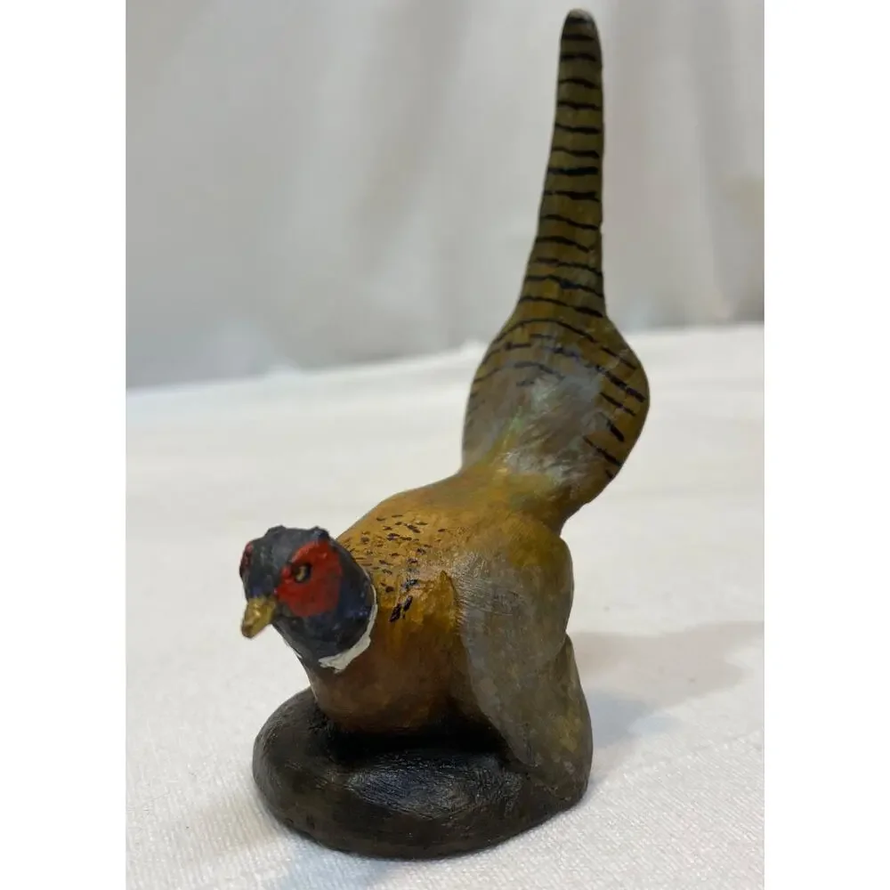 Vintage Cold Painted Bronze Pheasant Figurine